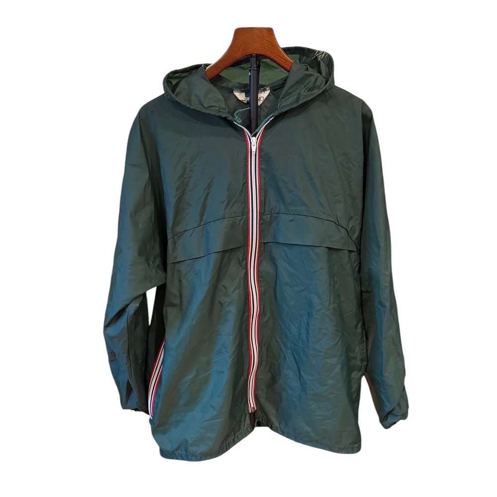 Vtg 80s Galliano Men Green Nylon Gorpcore Hooded Windbreaker Jacket Streetwear M